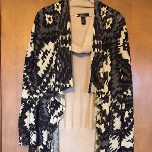 COWL NECK TOP & OPEN FRONT CARDIGAN